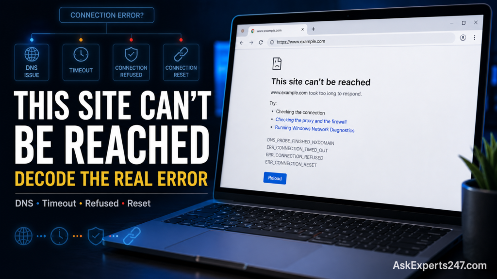 This Site Can't Be Reached